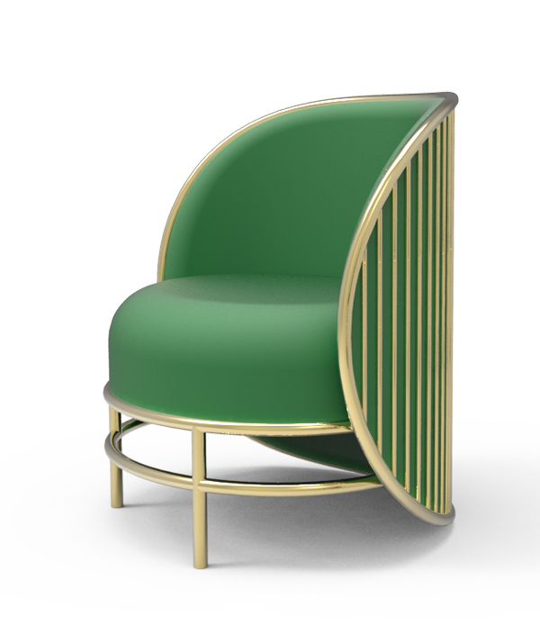 现代简约金属家具设计单人沙发