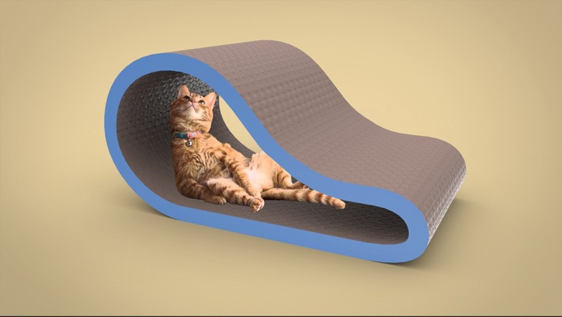 弧形猫抓板休息室