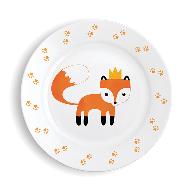 狐狸儿童餐具图案设计
