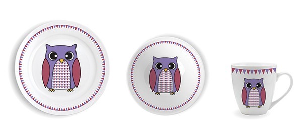儿童餐具猫头鹰图案设计