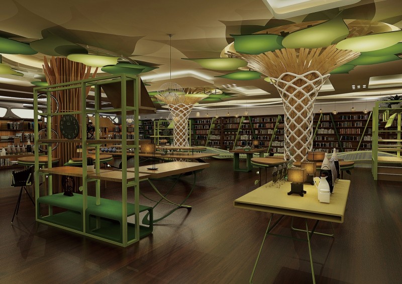 中式书店设计展示厅