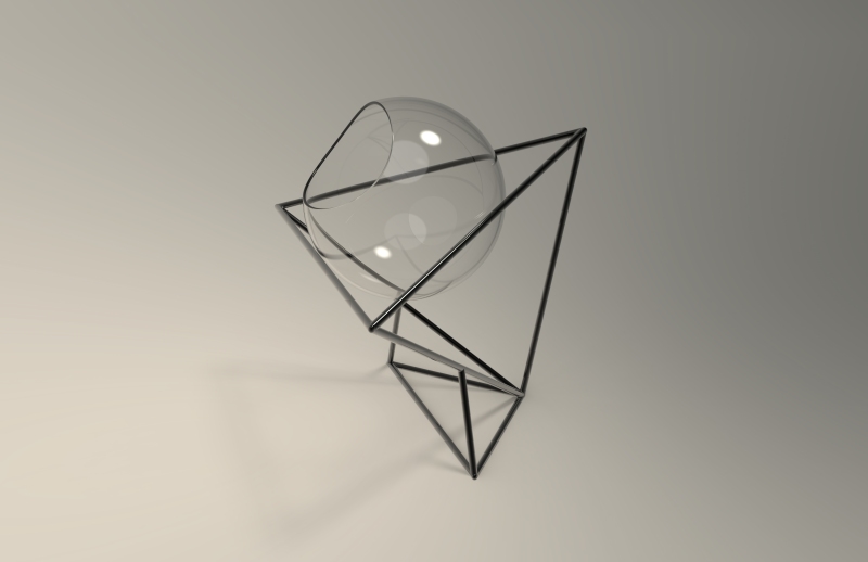 几何铁架玻璃花器