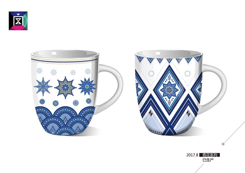 青花陶瓷杯系列设计