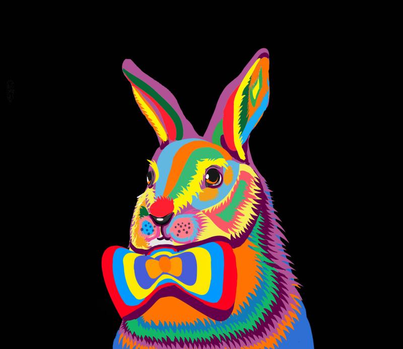 兔子色彩插画