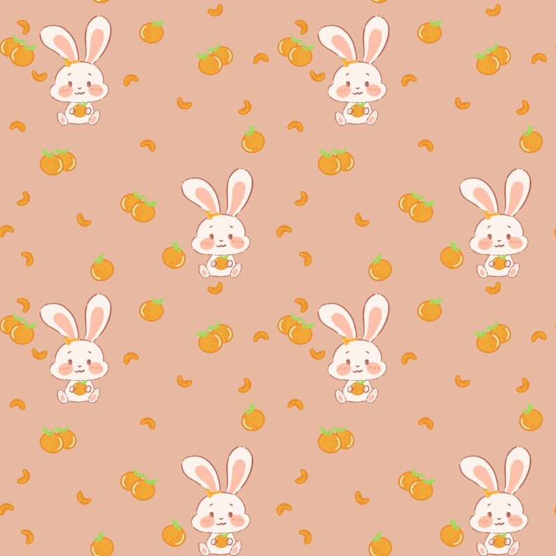 兔年-大吉（橘）大利-兔兔抱橘子