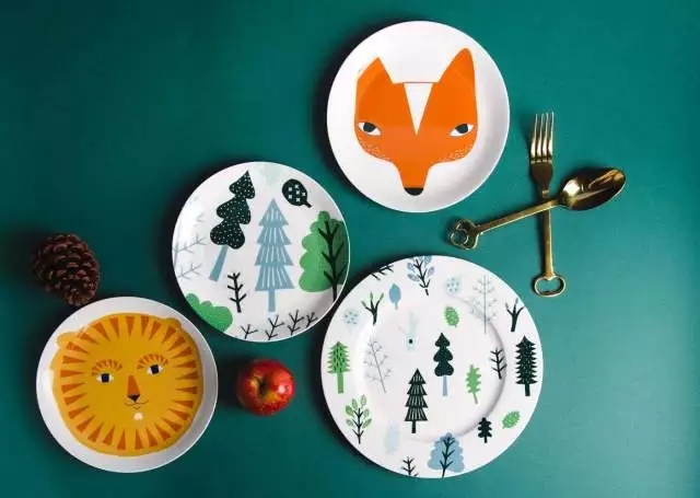 动物图案餐盘盘子