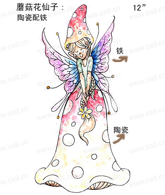 蘑菇花仙子花园摆设