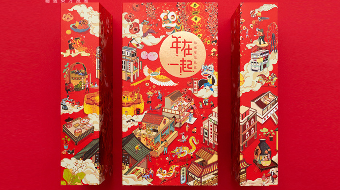 国潮风"祥云龙腾,雕花刺绣,这是一种混搭的,碰撞的一种极致夸张的风格