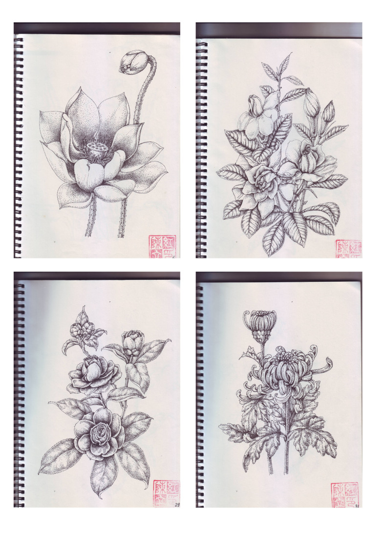 点画手绘花卉