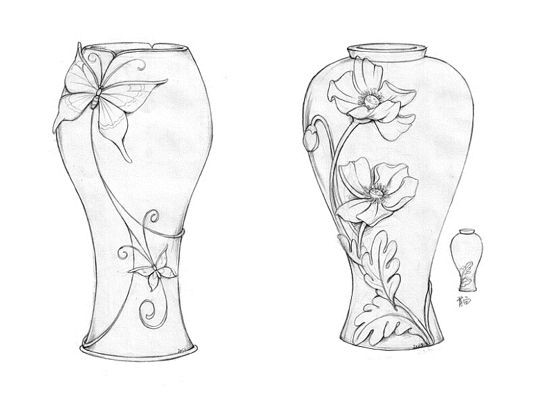 陶艺花瓶图案简笔画图片