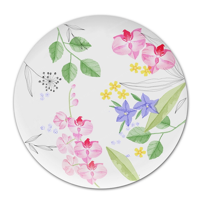 陶瓷盘子水彩画
