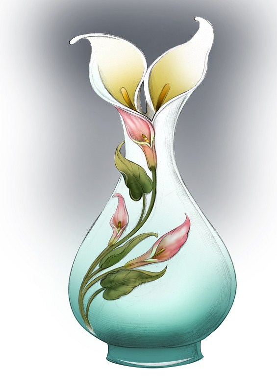 花瓶设计美丽的图案图片