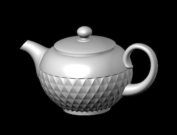 3d建模机雕陶瓷菱格花纹茶壶